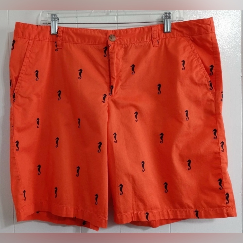 Merona Bright Orange Swim Shorts with Seahorse Pattern Women’s